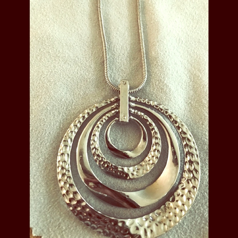 Silver Spiral Circle Necklace
